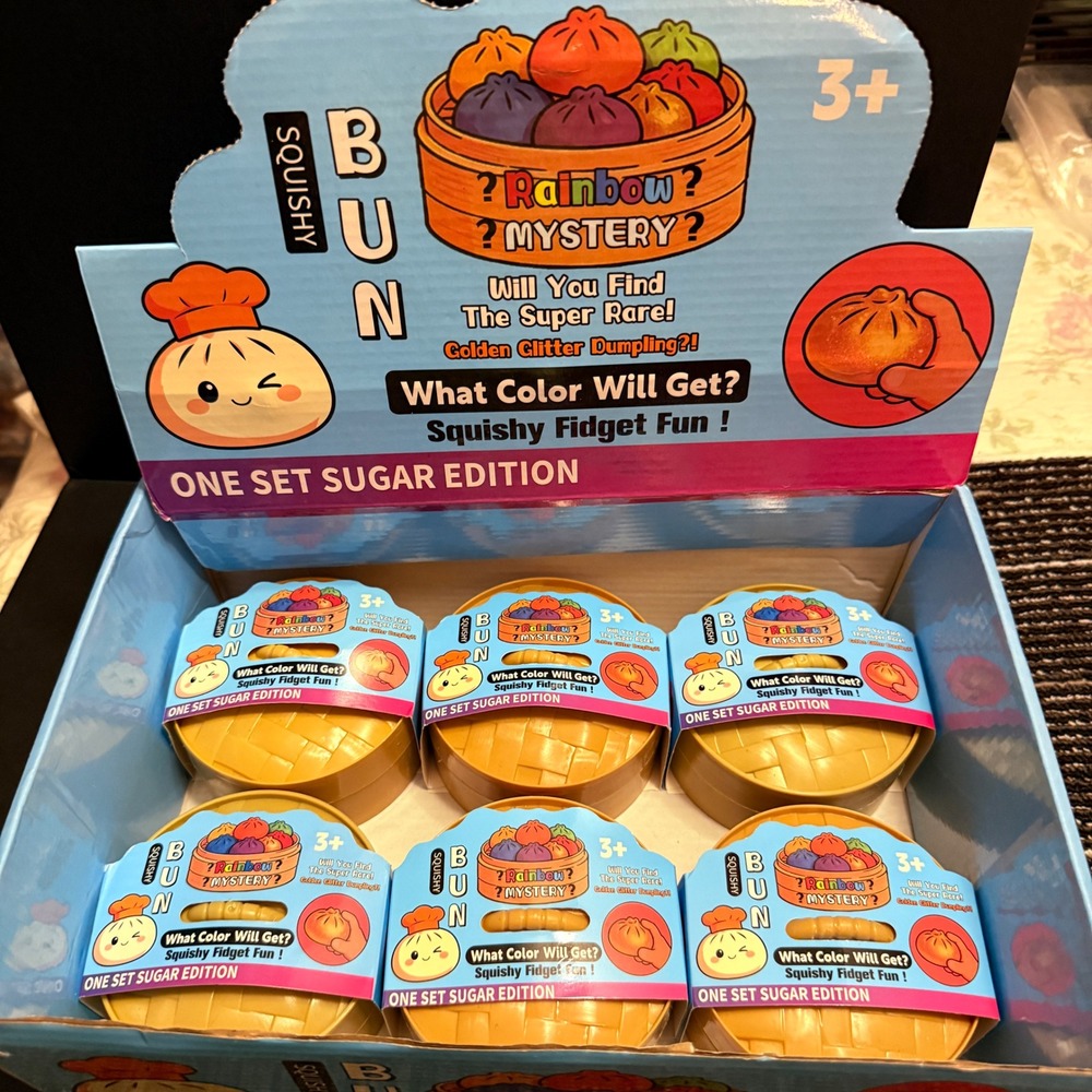 Squishy Bun Dumpling Fidget Toy SET OF 6 NEW Sugar Edition Rainbow Mystery